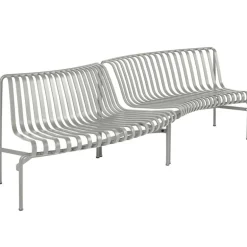 HAY Palissade Park dining bench, in-out, set of 2, sky grey