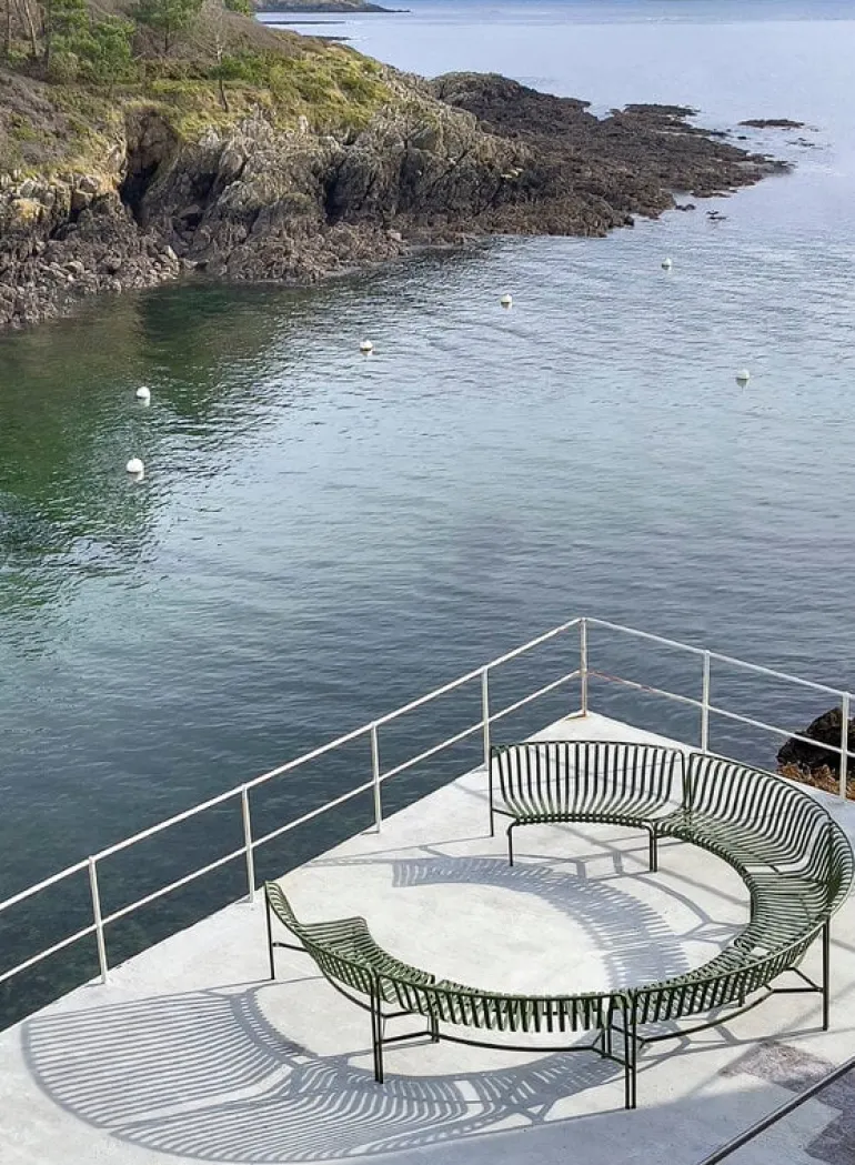 HAY Palissade Park dining bench add-on, in, sky grey