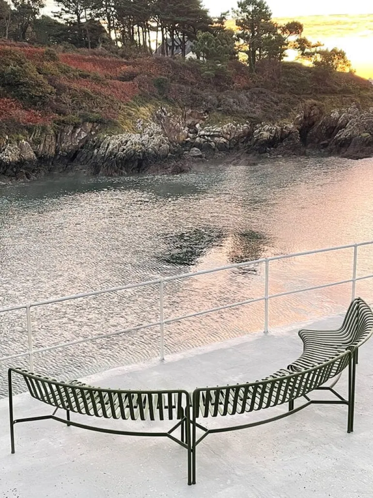 HAY Palissade Park dining bench add-on, in, sky grey