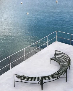 HAY Palissade Park dining bench, in-in, set of 2, olive