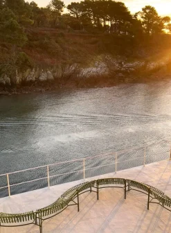 HAY Palissade Park dining bench, in-in, set of 2, olive