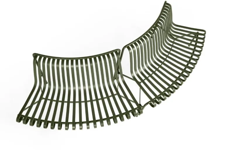 HAY Palissade Park dining bench, out-out, set of 2, anthracite