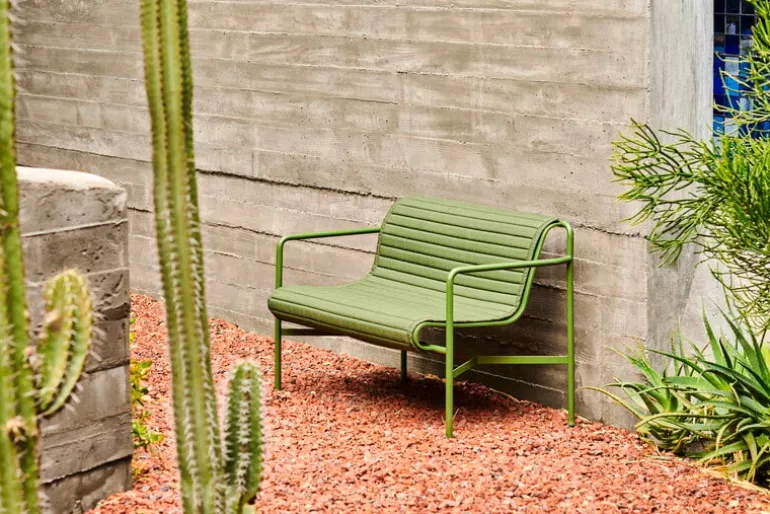 HAY Palissade Quilted cushion for dining bench, olive