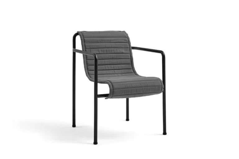 HAY Palissade Quilted cushion for dining armchair, anthracite