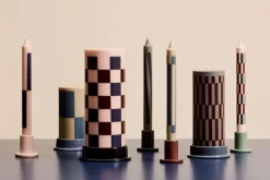 HAY Pattern candle, set of 4, light pink - blues