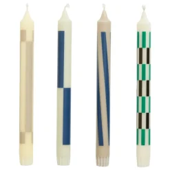 HAY Pattern candle, set of 4, cream - dark