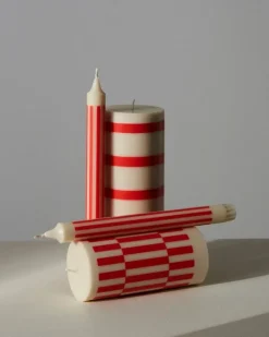 HAY Pattern candles, set of 4, crisp mix