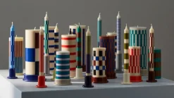 HAY Pattern candles, set of 4, pink - red - blue