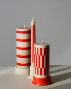 HAY Pattern candles, set of 4, pink - red - blue