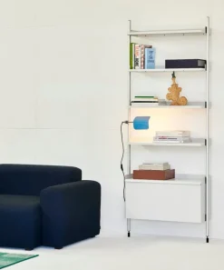 HAY Pier System 131 shelf, 1 column, PS white - aluminium