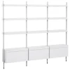 HAY Pier System 133 shelf, 3 columns, PS white - aluminium