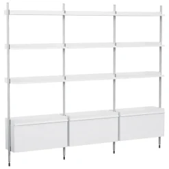 HAY Pier System 133 shelf, 3 columns, PS white - aluminium