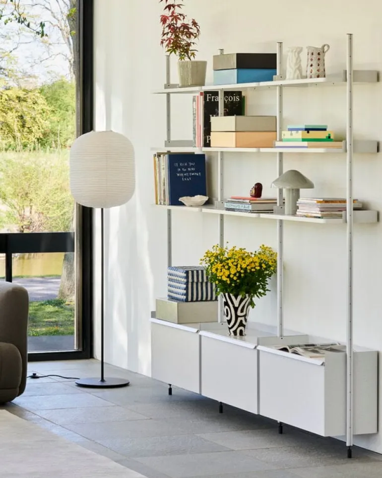 HAY Pier System 133 shelf, 3 columns, PS white - aluminium