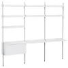 HAY Pier System 13 shelf, 3 columns, PS white - aluminium