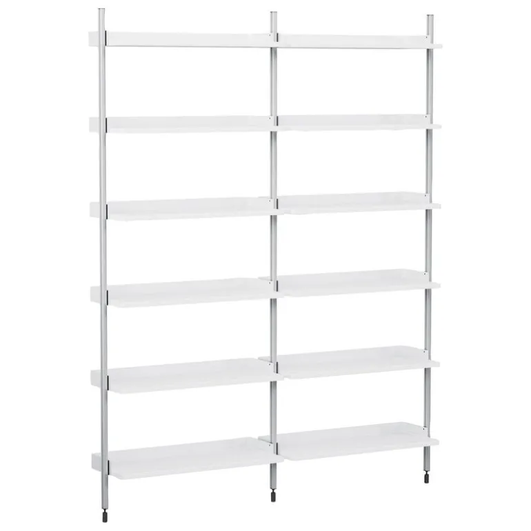 HAY Pier System 102 shelf, 2 columns, PS white - aluminium