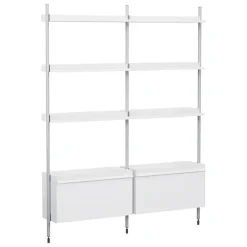 HAY Pier System 132 shelf, 2 columns, PS white - aluminium