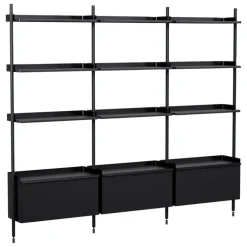 HAY Pier System 133 shelf, 3 columns, PS black