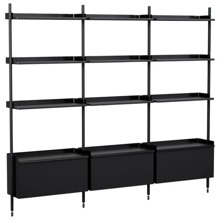 HAY Pier System 133 shelf, 3 columns, PS black