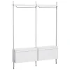 HAY Pier System 1002 wardrobe, 2 columns, PS white - aluminium