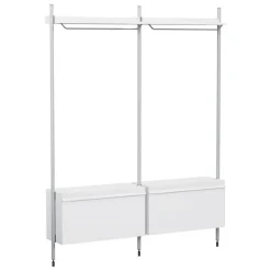 HAY Pier System 1002 wardrobe, 2 columns, PS white - aluminium