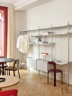 HAY Pier System 1041 wardrobe, 1 column, PS white - aluminium