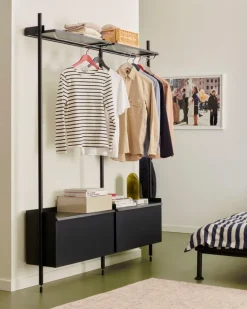 HAY Pier System 1002 wardrobe, 2 columns, PS black