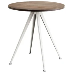 HAY Pyramid Café table 21, 70 cm, beige - smoked oak