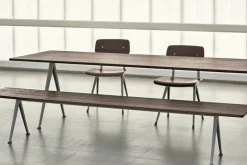 HAY Pyramid table 02, 190 x 85 cm, beige - smoked oak