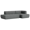 HAY Quilton sofa, combination 21, right, Flamiber Charcoal C8