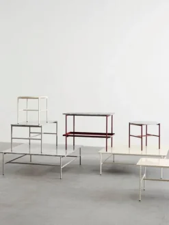 HAY Rebar coffee table, 80 x 49 cm, alabaster - beige marble