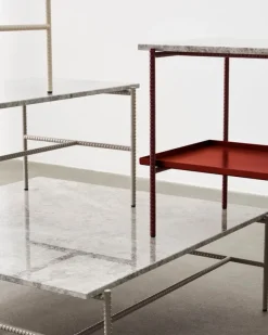 HAY Rebar coffee table, 80 x 49 cm, alabaster - beige marble