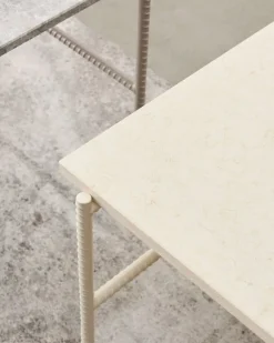 HAY Rebar coffee table, 80 x 49 cm, alabaster - beige marble