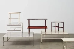 HAY Rebar coffee table, 100 x 104 cm, alabaster - beige marble