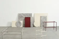 HAY Rebar coffee table, 80 x 49 cm, fossil grey - grey marble