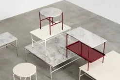 HAY Rebar coffee table, 80 x 49 cm, fossil grey - grey marble