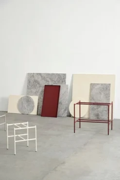 HAY Rebar side table, 75 x 44 cm, alabaster - beige marble