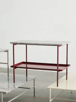 HAY Rebar side table, 75 x 44 cm, alabaster - beige marble