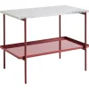 HAY Rebar side table, 75 x 44 cm, barn red - grey marble