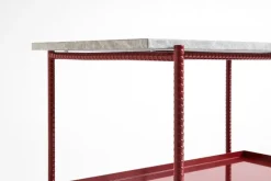 HAY Rebar side table, 75 x 44 cm, barn red - grey marble