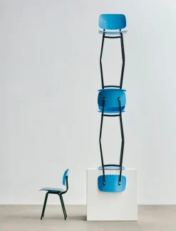 HAY Revolt chair, black - azure blue 3.0
