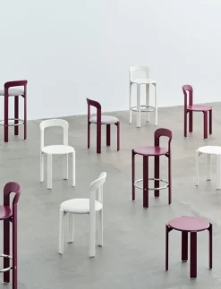 HAY Rey bar stool, 75 cm, grape red