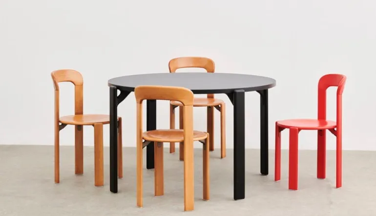 HAY Rey table, 128 cm, deep black - vulcano