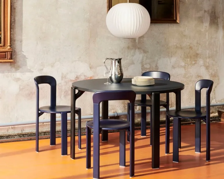 HAY Rey table, 128 cm, deep black - vulcano