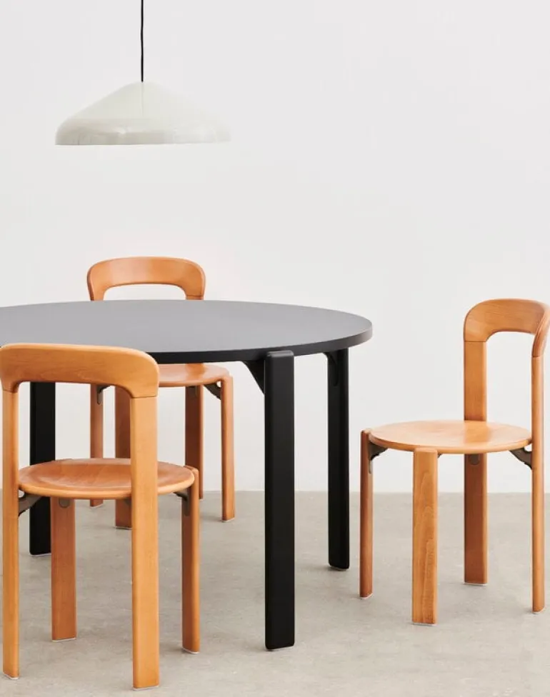 HAY Rey table, 128 cm, deep black - vulcano