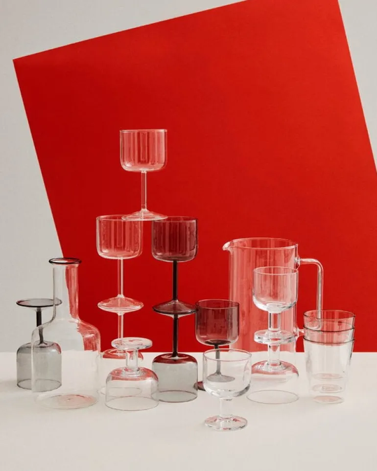 HAY Rim carafe, clear - black rim