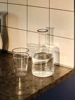 HAY Rim carafe, clear - black rim