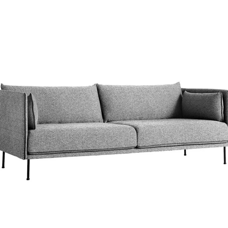 HAY Silhouette sofa 3-seater, Olavi 03/Sense black - black steel