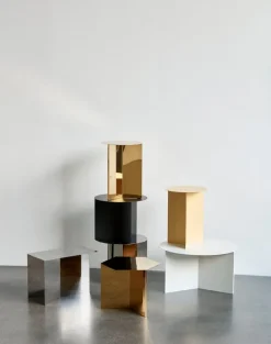 HAY Slit table, 35 cm, high, brass