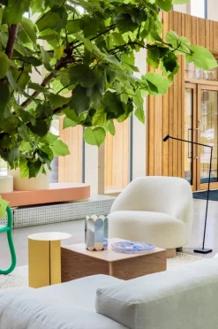 HAY Slit table, 35 cm, high, light yellow