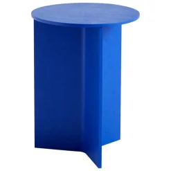 HAY Slit Wood table, 35 cm, high, vivid blue
